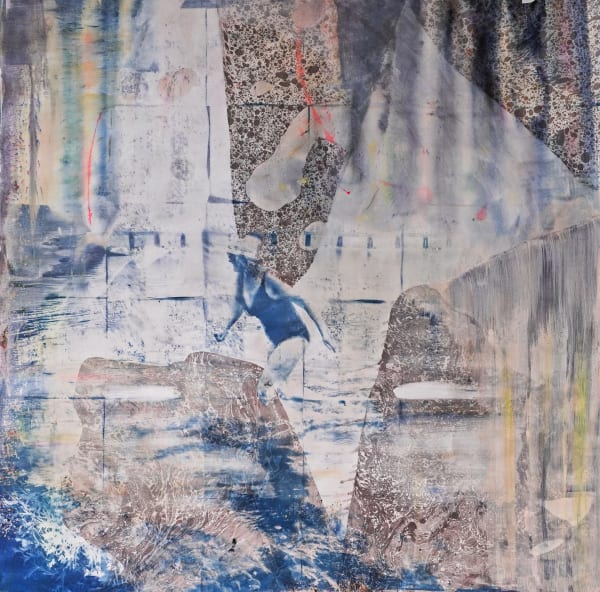 Josie Jones Wading Cyanotype and mixed media on 350gsm paper 112 x 113 cm
