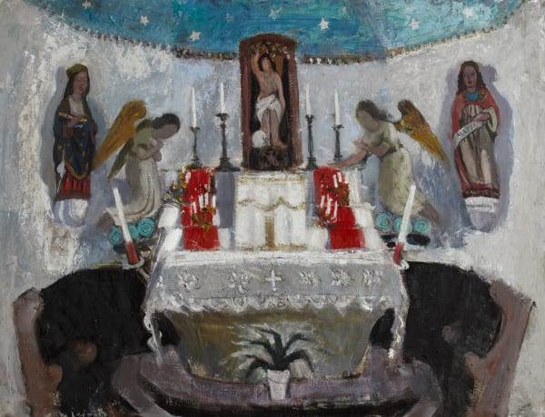 Anne Redpath RSA In the Church of St Jean, Tréboul, 1953-54, around oil on board 86.3 x 111.6