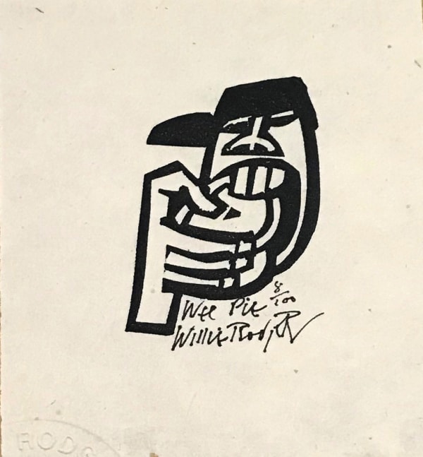 Willie Rodger RSA Wee Pie, 2003 Linocut on paper 4.5 x 3 cm Edition of 100