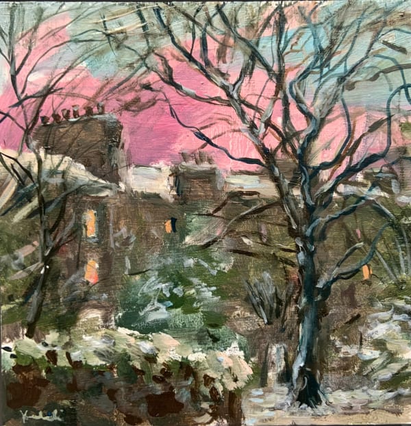 Henry Kondracki RSA Winter garden Oil on canvas 15 x 15 cm