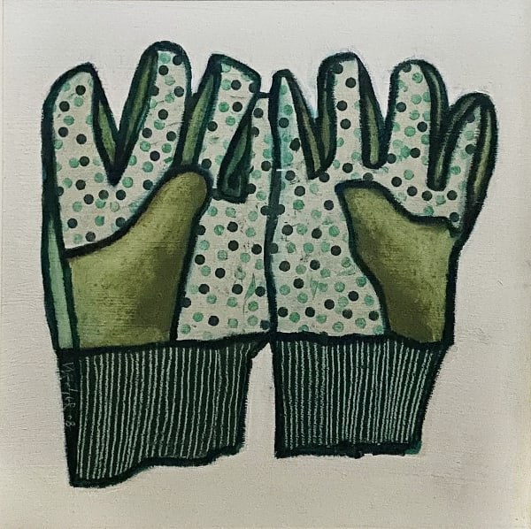 Willie Rodger RSA Green Fingers, 2008 Oil on board Image: 25.5 x 25.5 cm Framed: 42.5 x 42.5 cm