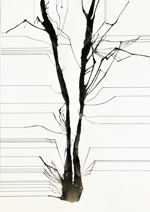Annie Cattrell RSA Holding Breath (5), 2021 Acrylic ink and pen on paper 42 x 29.5 cm