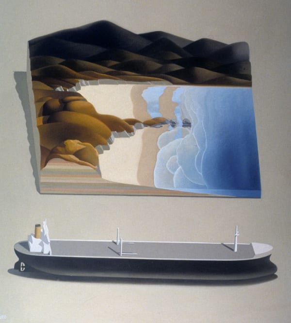 Alan Robb RSA, Empty Beach with Tanker, 1995