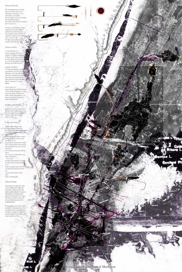 Ben Hair Field – Cartographic Explorations of Manhattan Digital render 84 x 59 cm Edition of 10