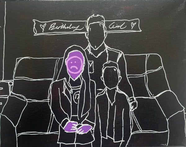 Rachel Glen The Birthday Curse 17, 2023-2024 Acrylic on canvas 25 x 20 cm