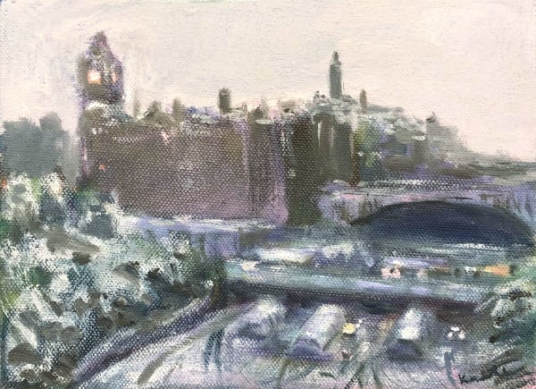 Henry Kondracki RSA Waverley, Winter, 2020 Oil on canvas 15 x 20 cm