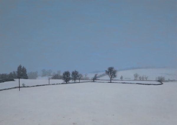 Philip Braham RSA Quartet of Wintersongs: Freshly Fallen Snow, January, 2025 Oil on birchwood panel 42 x 59.5 cm