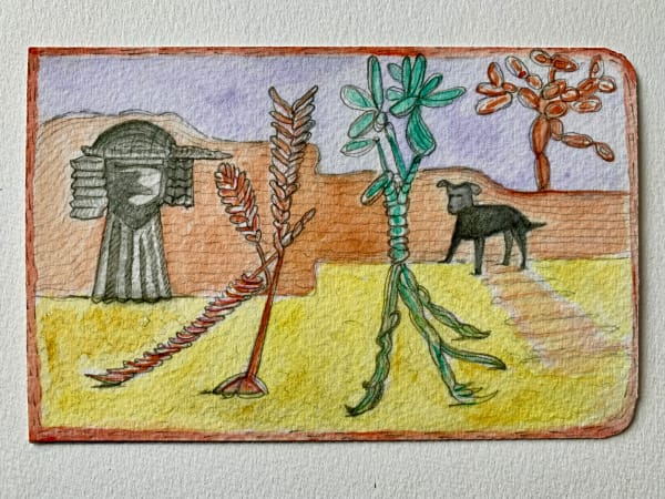 Fiona Dean RSA, Landscape Offerings: Remembered landscapes: Maquette 1 multiples: note i, ocotlán, ancient garden