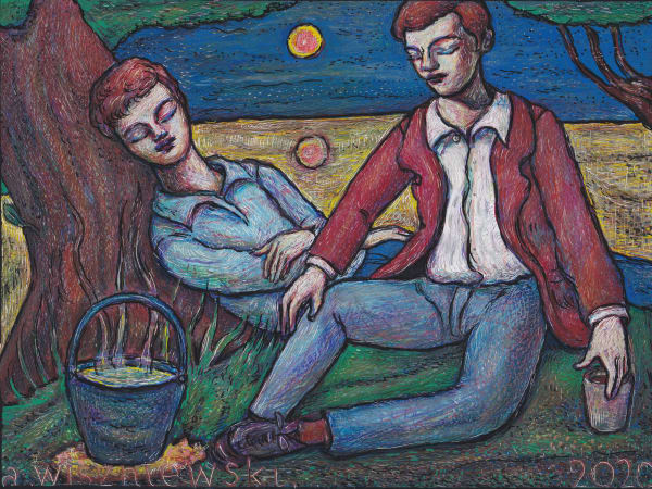 Adrian Wiszniewski RSA Pot Boiler Acrylic on wood panel 18 x 24 x 5 cm