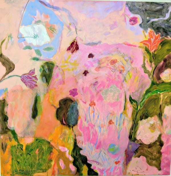 Sheila Mitchell Dawn Shadows in Garden, 2025 Acrylic on canvas Unframed: 76 x 76 x 6 cm Framed: 84 x 84 x 6 cm