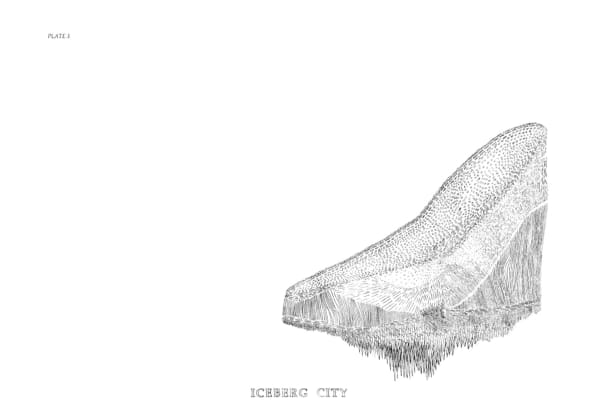 Ilana Halperin RSA Iceberg City, 2007 Hard ground copper plate etching on Fabriano paper Image: 27 x 35 cm Frame: 55 x 64 cm