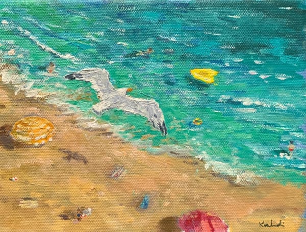 Henry Kondracki RSA Seagull Oil on canvas 15 x 20 cm