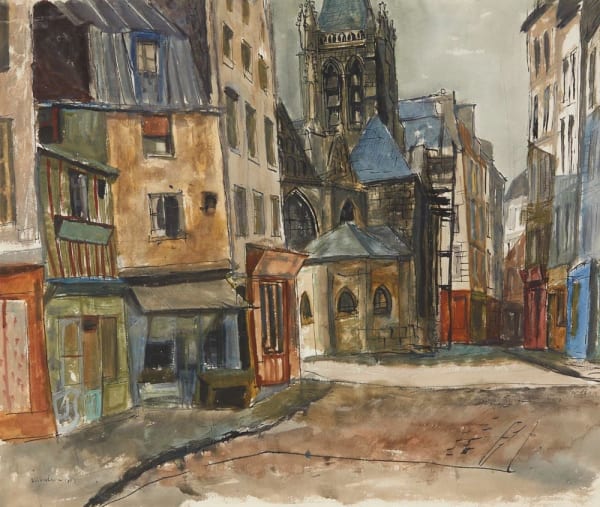 William Wilson RSA Old Buildings, Paris, 1953 Watercolour 48.2 x 57 cm