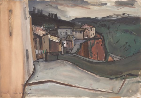 John Houston RSA Orvieto, 1955 Gouache on paper 39 x 57 cm