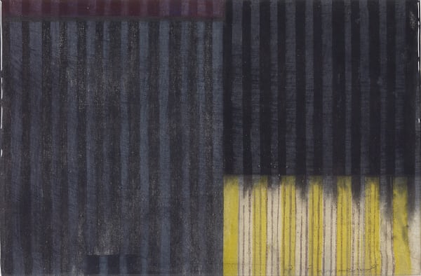 Paul Furneaux RSA Black Bokashi Mokuhanga print on panel with resin 20 x 30 x 4 cm