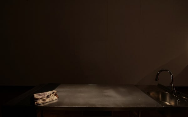 Sara Pakdel-Cherry Mortuary Table Sculpture 250 x 70 cm