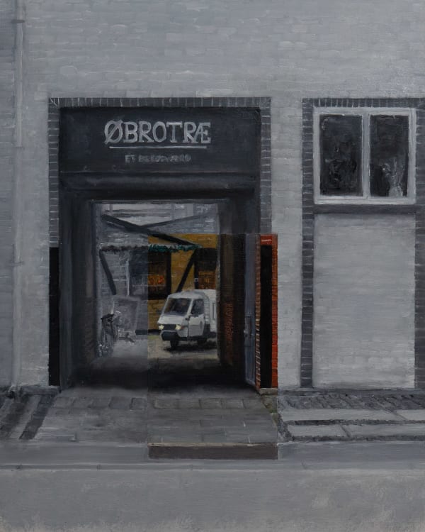 Cavan Reed-O’Connor Randersgade 21, 2025 Oil on board Image: 20 x 25 cm Frame: 23.5 x 28.5 cm