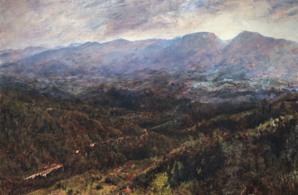 Mathieu Cardosi Tuscan Valley, 2023 Oil on board 72.5 x 120 cm