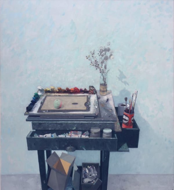 Alexander Fraser RSA Palette Table, 2004 Oil on canvas 152 x 142 cm