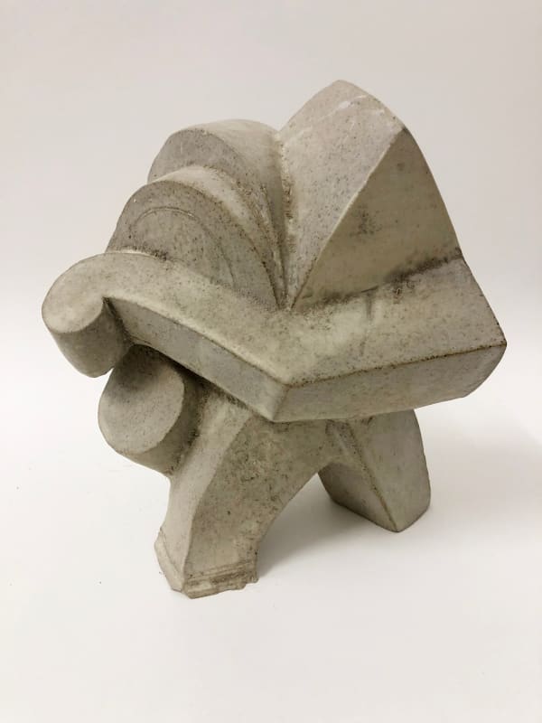 Frank Pottinger RSA Untitled (Curved Geometric Shapes in Grey I) Unglazed ceramic 19 x 17 x 11 cm