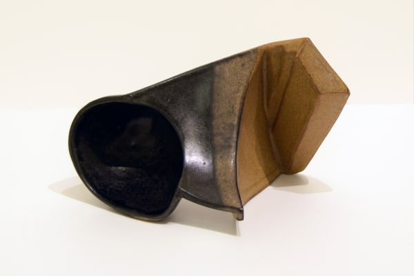 Frank Pottinger RSA Untitled (Black and Brown Abstract II) Glazed ceramic 8 x 19 x 12 cm