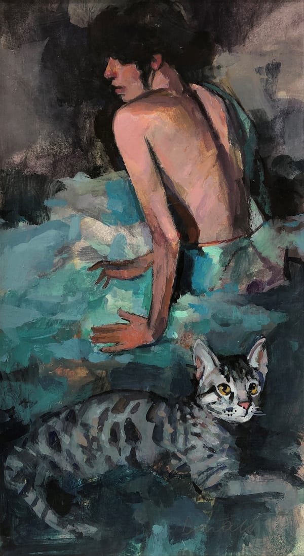 George Donald RSA Juliet and Romeo Acrylic on card Image size: 29 x 16 cm Mount size: 43 x 34 cm