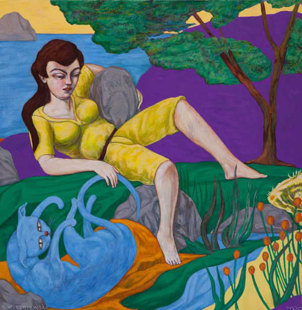 Adrian Wiszniewski RSA Alice Acrylic and graphite on paper 46 x 46 cm