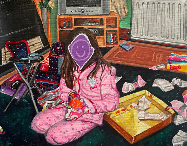 Rachel Glen The Birthday Curse 5, 2023-2024 Acrylic on canvas 25 x 20 cm