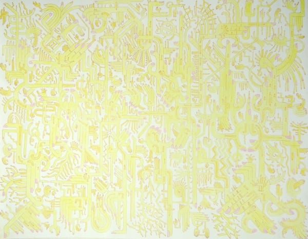 Flore Gardner Finger Factory, 2020 Unique etching, hand finished with colour pencil 35 x 44 cm