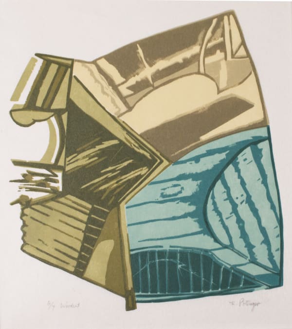 Frank Pottinger RSA, Untitled (Green and Tan Abstract)