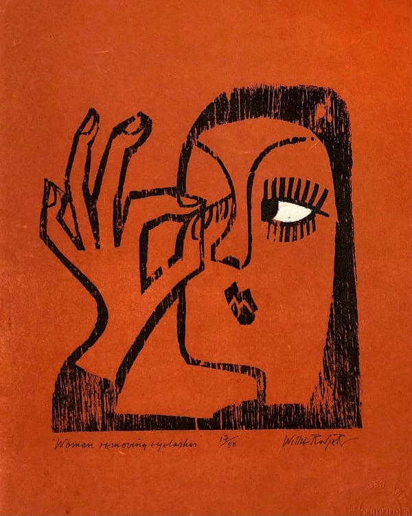 Willie Rodger RSA, Woman Removing Eyelashes