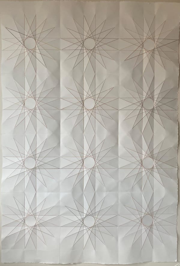 Charlene Scott fold 26 (composed of the earth and sky), 2025 Botanical pigments, wax on Arches BFK cotton rag, bespoke oak frame glazed with Artglass Unframed: 112 x 76 x 1 cm Framed: 123 x 86 x 3 cm