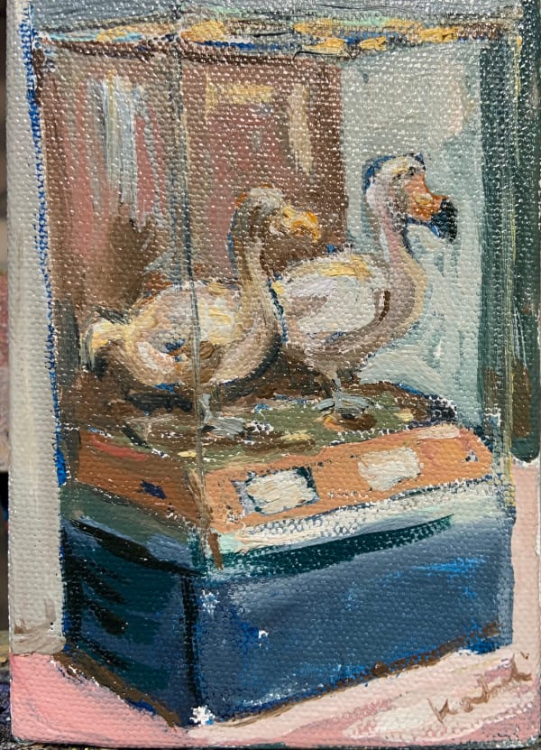 Henry Kondracki RSA Dodos Oil on canvas 18 x 13 cm