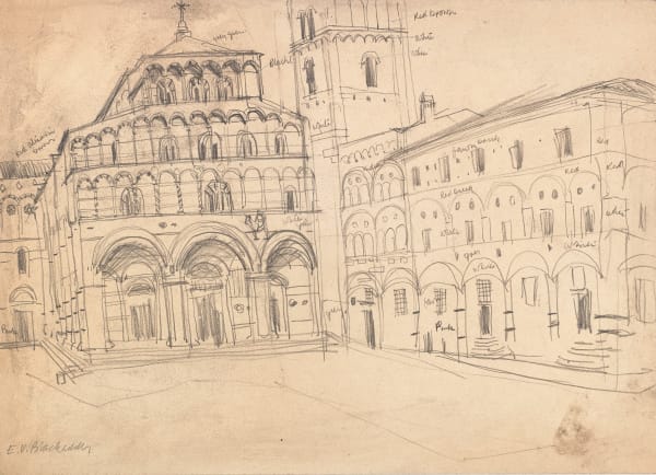 Elizabeth Blackadder RSA Duomo di San Martino, Lucca, circa 1955 Pencil on paper 34 x 24 cm