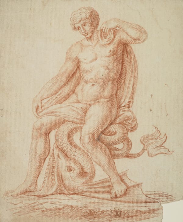 David Allan Boy Seated on a Sea-Monster (possibly copy after the Antique), c. 1790 Chalk on paper 22.2 x 19 cm