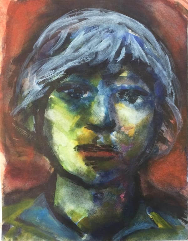 John Houston RSA Portrait of Elizabeth Watercolour and gouache on paper 16.5 x 12.5 cm