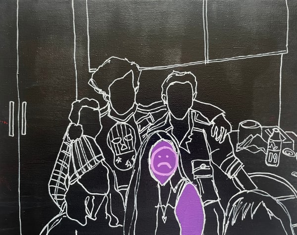 Rachel Glen The Birthday Curse 19, 2023-2024 Acrylic on canvas 25 x 20 cm