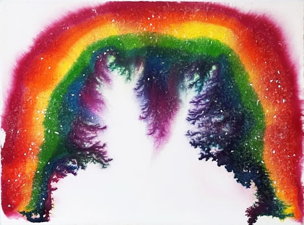 Graham Fagen RSA Glitter Rainbow II Indian ink, PVA and diamond dust on Waterford 300g/m watercolour paper Image: 38 x 28.5 cm Frame: 47 x 37.5 cm