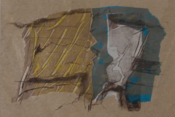 Frank Pottinger RSA Untitled Landscape I Lithograph with chine collé on brown wrapping paper 47 x 53.5 cm