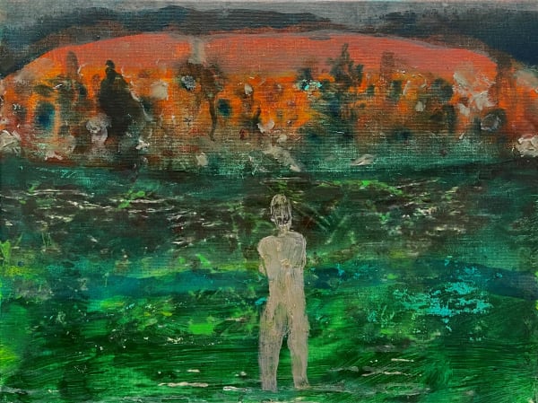 Francis Convery RSA Deeside Flood 2 Mixed media on canvas 30 x 40 cm