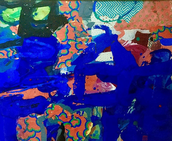 George Donald RSA Lessons in Chinese: The Symbol for House, circa 1990 Acrylic and collage on board 61 x 71 cm