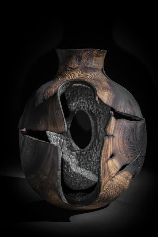 Duke Christie FIRE JAR II, 2024 Wood, Scottish Ash 47 x 41 x 38 cm