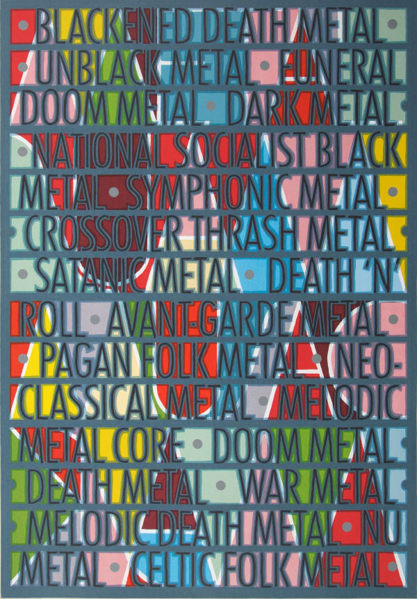 Arthur Watson PPRSA BRITE METAL MUSAC, 2017 Screenprint Image: 96 x 66 cm Edition of 10