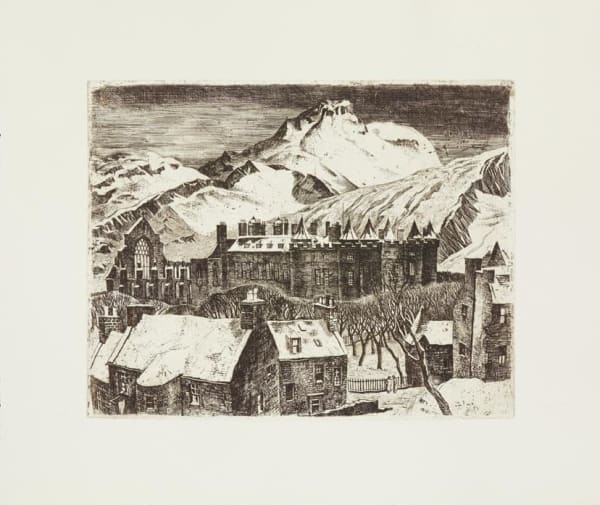William Wilson RSA, printed by Leena Nammari RSA (Elect) Holyrood in Snow, 2019 [undated] Etching and drypoint Image: 23.7 x 29.7 cm