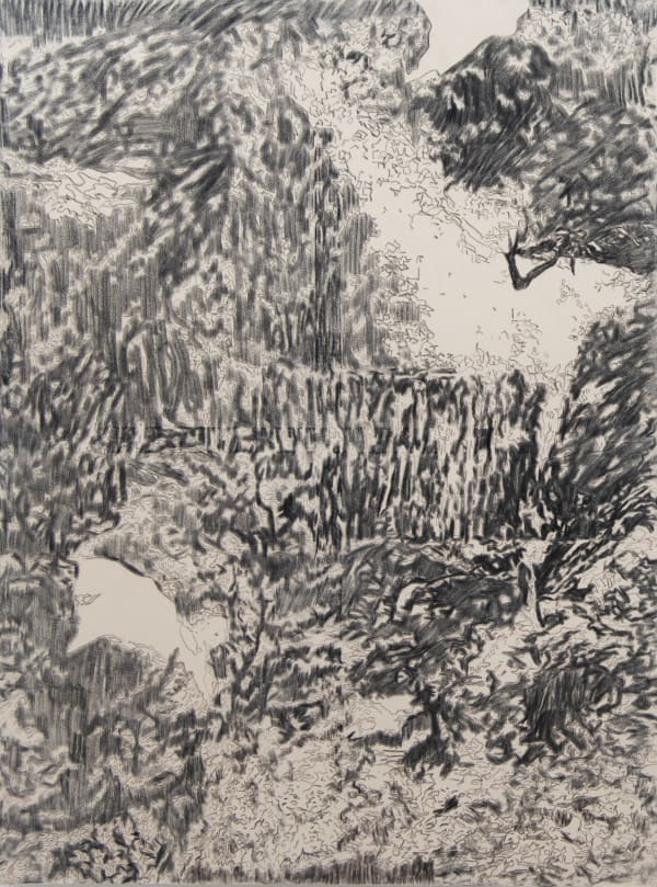 Lara Juneman Black, 2023 Charcoal on canvas 120 x 60 cm
