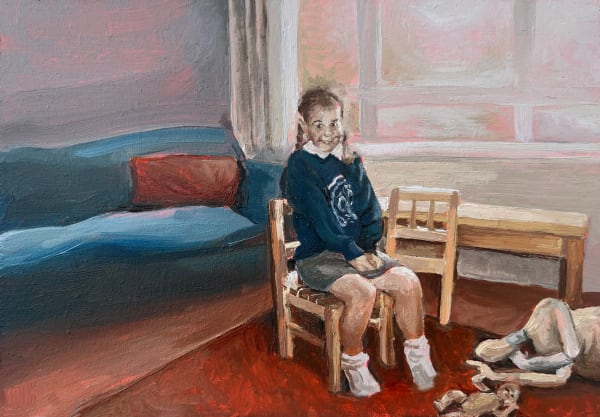 Tegan Chaffer French Road, 2024 Oil paint and acrylic on wood 10.5 x 14.5 x 1 cm