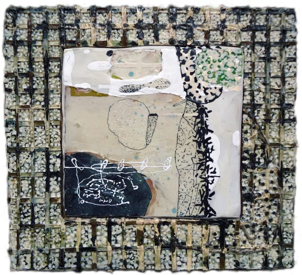 Lennox Dunbar RSA Winter Screen (Desert) Mixed media painting 66 x 66 cm