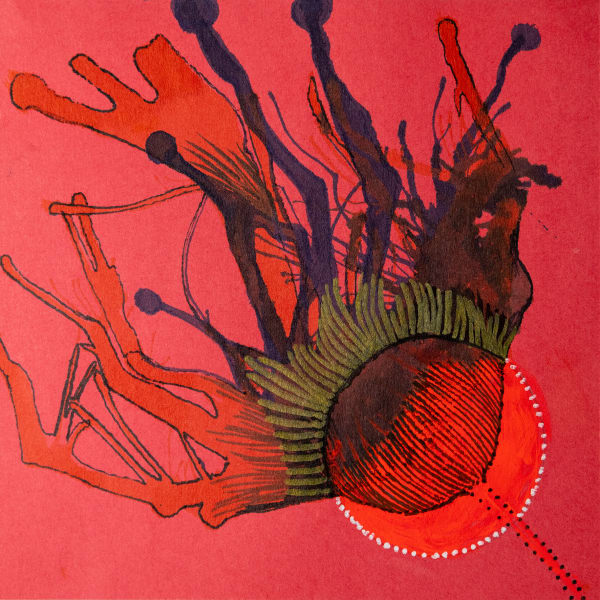 Sam Ainsley RSA Mutilated species Acrylic on board 20 x 20 cm