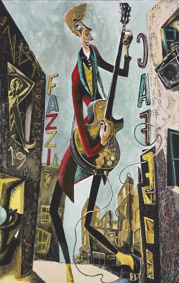 John Byrne RSA Underwood Lane, 2018 Hand-coloured screenprint 60 x 68 cm