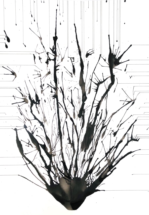 Annie Cattrell RSA Holding Breath (6), 2021 Acrylic ink and pen on paper 42 x 29.5 cm